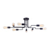 Plafoniera Moderna Gilbert Metallo Nero 8 Luci