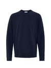 JIL SANDER T-Shirt Blu Maniche Lunghe con Logo Ricamo Jil Sander da uomo