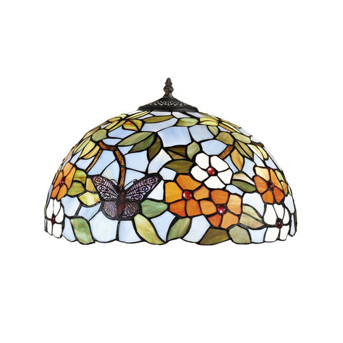Paralume Tiffany In Vetro Decorato Multicolor D. 40 Cm