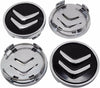 4 Coprimozzo Borchie Compatibile Citroen Tappi 60mm Nero Lucido C1 C3 C4 C5 C6 DS3