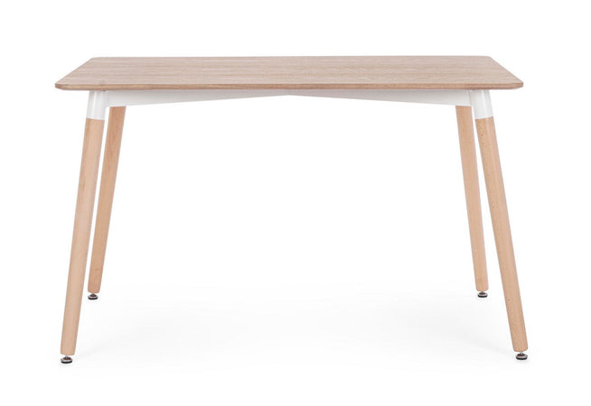 Tavolo David con gambe in legno di faggio, piano in mdf rivestito in carta melaminica