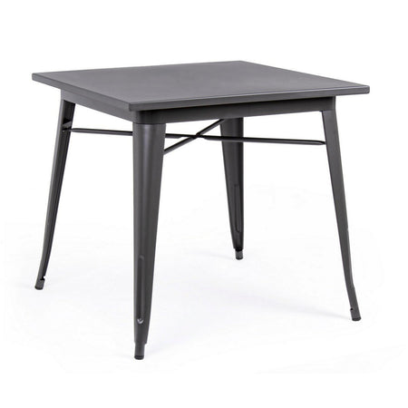 Tavolo quadrato Minnesota antracite in acciaio laminato da 80x80 cm