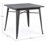 Tavolo quadrato Minnesota antracite in acciaio laminato da 80x80 cm
