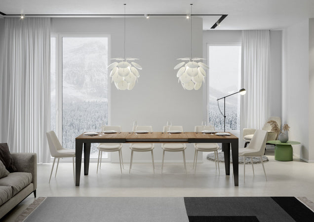 Tavolo "Udine" allungabile in legno per sala da pranzo