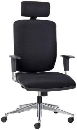 Poltrona ergonomica ignifuga con base in alluminio per ufficio direzionale