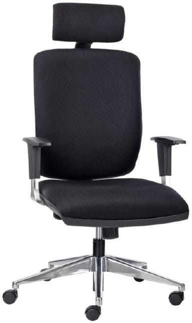 Poltrona ergonomica ignifuga con base in alluminio per ufficio direzionale