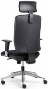 Poltrona ergonomica ignifuga con base in alluminio per ufficio direzionale