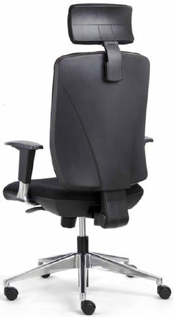 Poltrona ergonomica ignifuga con base in alluminio per ufficio direzionale