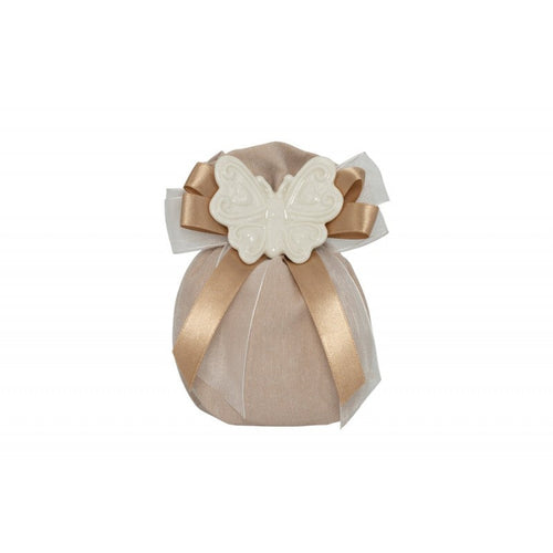 Sacchetto Matrimonio Harmony con farfalla  Porcellana