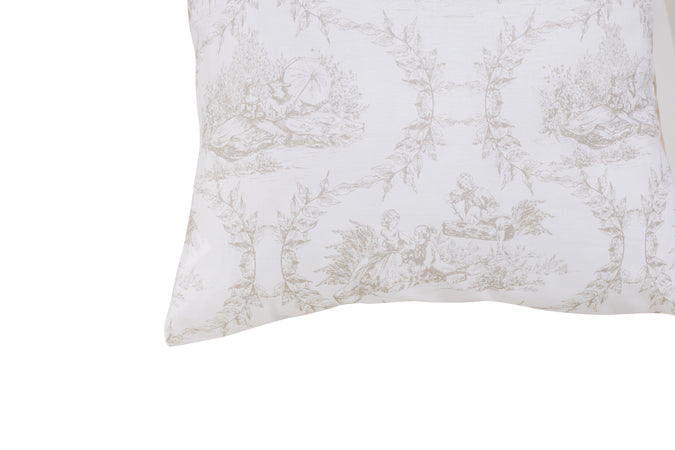 Set 2 federe coppia di federe stampa digitale 100% cotone Made in Italy Toile De Jouy Camargue