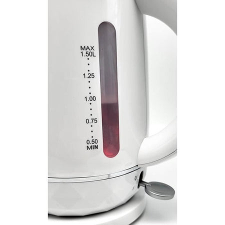 Bollitore elettrico - TERRAILLON  15351 DIAMANT Bianco  1,5 L - 2200 W - Base girevole a 360 - Base rialzata effetto diamante