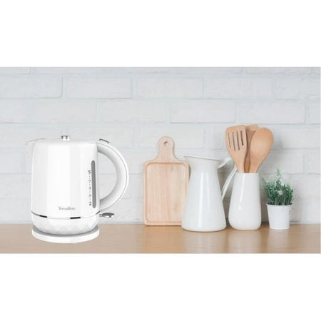 Bollitore elettrico - TERRAILLON  15351 DIAMANT Bianco  1,5 L - 2200 W - Base girevole a 360 - Base rialzata effetto diamante