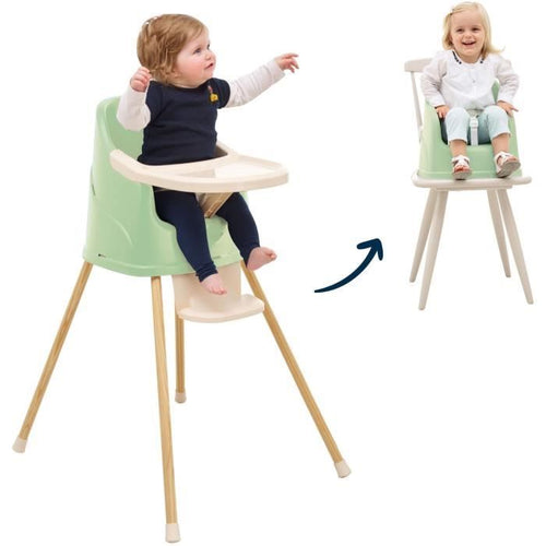 Sedia ad alta evolutiva Thermobaby Youpla Céladon Green - Made in Francia