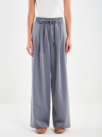 Pantalone ampio con coulisse grigio