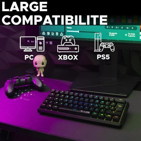 Tastiera da gioco meccanica - THE G-LAB - KEYZ TALLIUM - Rossa