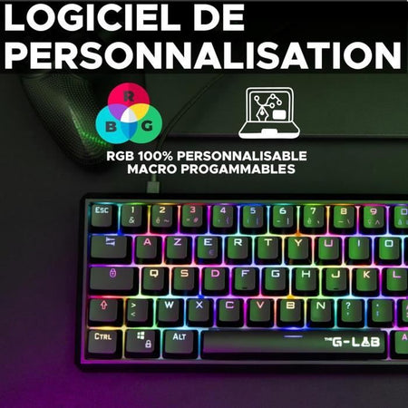 Tastiera da gioco meccanica - THE G-LAB - KEYZ TALLIUM - Rossa