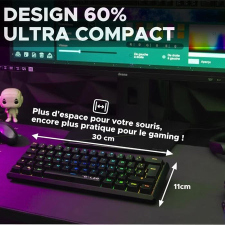 Tastiera da gioco meccanica - THE G-LAB - KEYZ TALLIUM - Rossa