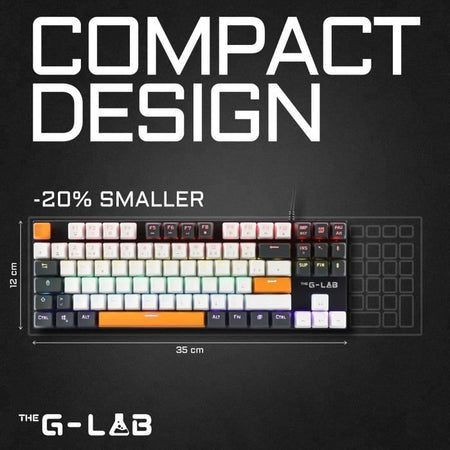 Tastiera da gioco - THE G-LAB - KEYZ-MERCURY-C/FR - Meccanica - TKL - 3 colori Bianco+Nero+ArancioneFR