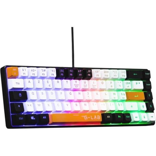 Tastiera da gioco - THE G-LAB - KEYZ-HYDRO-BKWO/FR - Membrana 60% 3 colori Nero + Bianco + Arancione