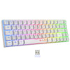 Tastiera da gioco - Membrana - The G-Lab - KEYZ HYDROGEN WL - Retroilluminazione arcobaleno - Wireless - Semi-meccanica - Azerty - Bianca