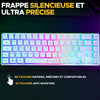 Tastiera da gioco - Membrana - The G-Lab - KEYZ HYDROGEN WL - Retroilluminazione arcobaleno - Wireless - Semi-meccanica - Azerty - Bianca