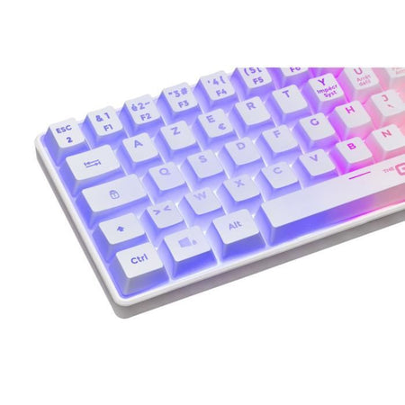 Tastiera da gioco - Membrana - The G-Lab - KEYZ HYDROGEN WL - Retroilluminazione arcobaleno - Wireless - Semi-meccanica - Azerty - Bianca
