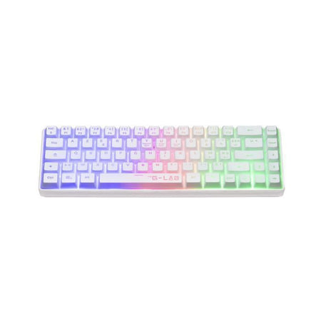 Tastiera da gioco - Membrana - The G-Lab - KEYZ HYDROGEN WL - Retroilluminazione arcobaleno - Wireless - Semi-meccanica - Azerty - Bianca