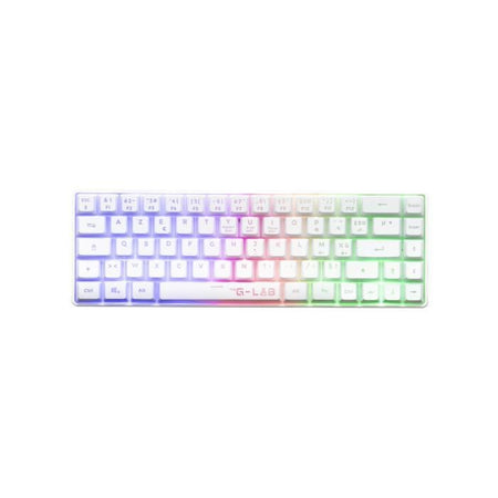 Tastiera da gioco - Membrana - The G-Lab - KEYZ HYDROGEN WL - Retroilluminazione arcobaleno - Wireless - Semi-meccanica - Azerty - Bianca
