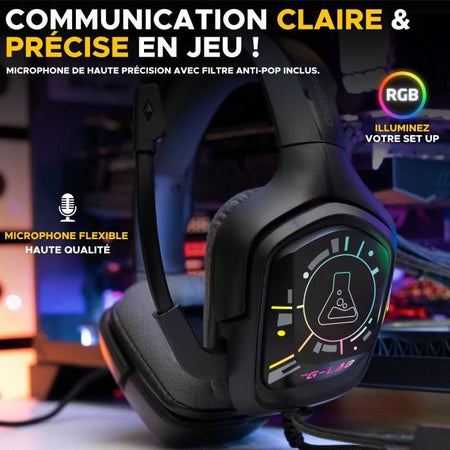 Cuffie da gioco cablate - The G-Lab - KORP COBALT 7.1 - Suono surround 7.1 - USB - RGB