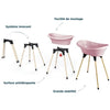 THERMOBABY VASCA KIT VASCO Rosa cipria: vasca + piedini + tubo di scarico
