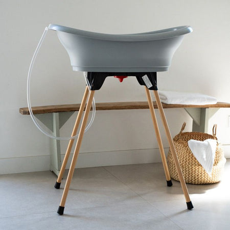 THERMOBABY Kit vasca VASCO Charm grigio: vasca + piedini + piletta di scarico