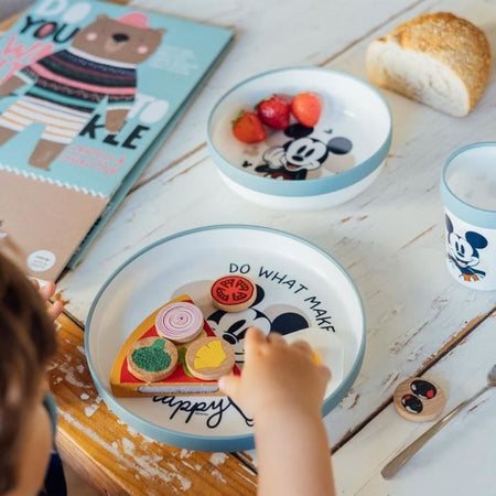 Confezione pasto THERMOBABY MICKEY 2a età - 3 piatti + una tazza + 1 cucchiaio