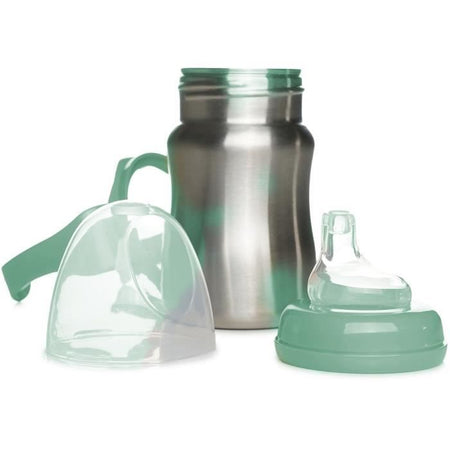 Tazza didattica - THERMOBABY - Acciaio inox - 180 ml - Verde cactus - Ergonomica e antigoccia