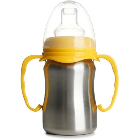 Tazza didattica - THERMOBABY - Acciaio inox - 180 ml - Giallo mango - Ergonomica e antigoccia