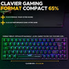 Tastiera da gioco - The G-Lab - KEYZ TITAN - Meccanica (interruttore rosso) - Cablata - RGB - Nera