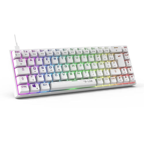 Tastiera da gioco - The G-Lab - KEYZ TITAN - Meccanica (interruttore rosso) - Cablata - RGB - Bianca