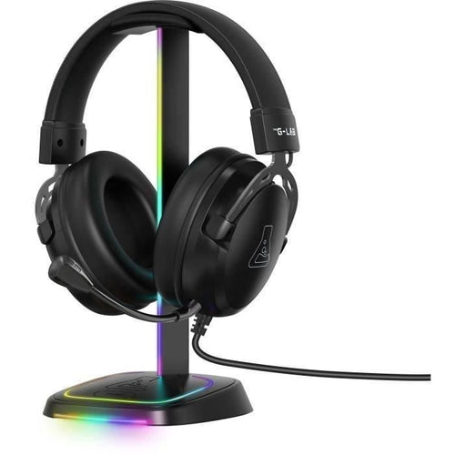 Supporto per cuffie da gioco - The G-Lab - K-STAND-NEON RGB - HUB USB/USB-C - Cablato - Illuminazione RGB - Nero