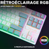 Tastiera da gioco - The G-Lab - KEYZ CAESIUM - RGB - Bianco e grigio - TKL