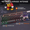 Combo KRYPTON - THE G-LAB - Pacchetto tastiera e mouse da gioco retrò cablati - Illuminazione RGB