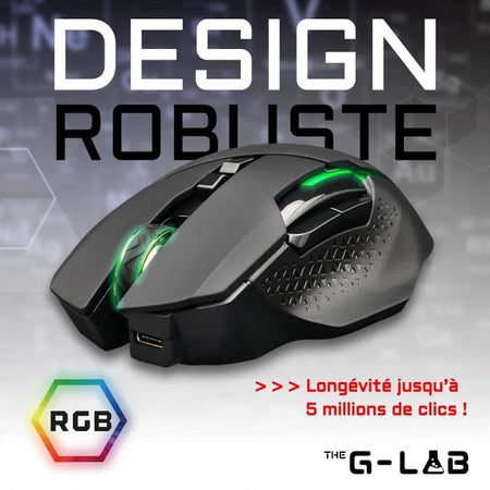 Mouse da gioco RGB wireless il g -lab 7200 dpi - nero