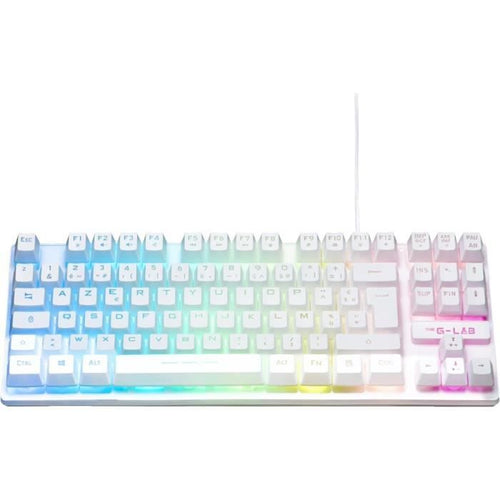 Tastiera da gioco - Membrana RGB TKL - THE G-LAB - KEYZ-CAESIUMT-W/FR - Layout FR - 12 scorciatoie - 100% personalizzabile - Bianca