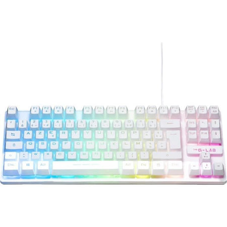 Tastiera da gioco - Membrana RGB TKL - THE G-LAB - KEYZ-CAESIUMT-W/FR - Layout FR - 12 scorciatoie - 100% personalizzabile - Bianca