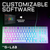 Tastiera da gioco - Membrana RGB TKL - THE G-LAB - KEYZ-CAESIUMT-W/FR - Layout FR - 12 scorciatoie - 100% personalizzabile - Bianca