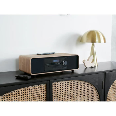 Microsistema Bluetooth - THOMSON - Legno/Nero - Radio FM/DAB+/CD/MP3/USB/Induzione, 75W, display LCD, Telecomando, Alimentatore. 230 V