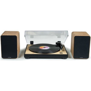 THOMSON WS602DUO - Set di 2 altoparlanti con cassa in legno - 100W - Bluetooth 5.0 - 2 uscite RCA - Legno chiaro
