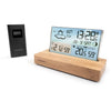 Sveglia stazione meteorologica - THOMSON - Legno chiaro - Visualizzazione della temperatura, Igrometria, Doppio allarme, USB-C, Sonda wireless