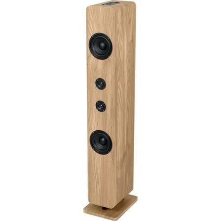 Torre audio Bluetooth - THOMSON - Legno/Nero - 120 W, ottico, USB, equalizzatore, TWS, telecomando, alimentatore. 230V