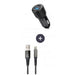 Pacchetto caricabatterie + cavo - THOMSON - Caricabatterie per auto da 60 W - Cavo USB-A a L 3A