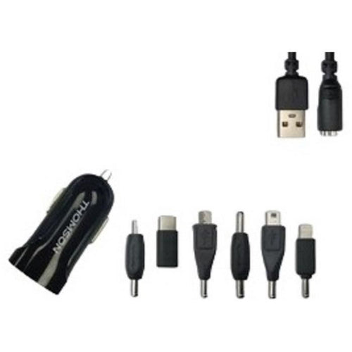 Kit caricabatterie + connettore - THOMSON - Caricabatterie AC - 12/24 V - 6 connettori - 2 A - Cavo da 1 m