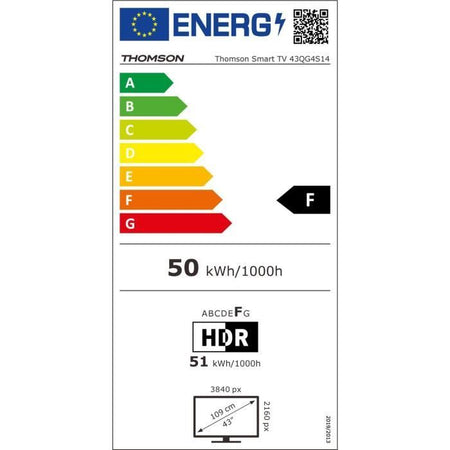 THOMSON 43QG4S14 - TV QLED 43 (109 cm) - 4K 3840x2160 - HDR 10 - Google TV - 2xHDMI 2.1 + 2xHDMI 2.0